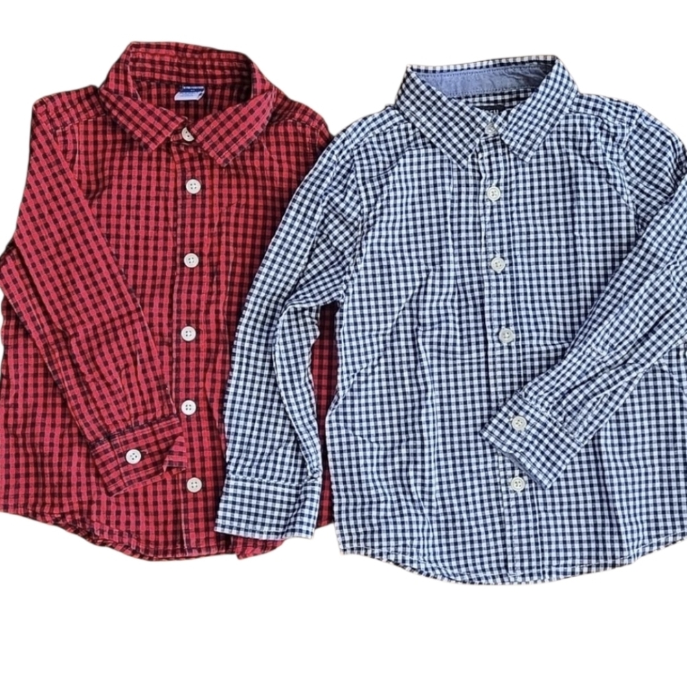 OshKosh and Old Navy boys checkered long sleeve shirts size 3T